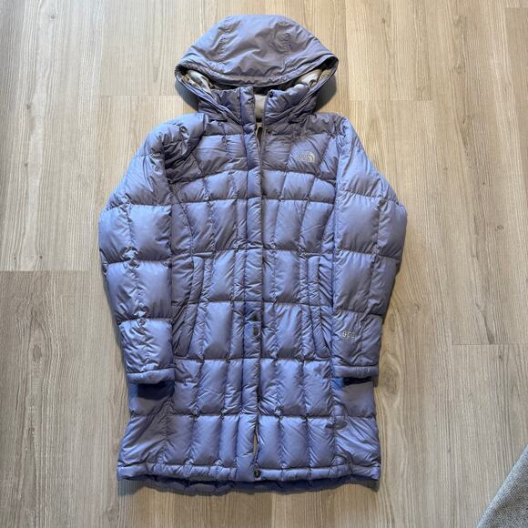 Girls The North Face Pastel Purple 600 Fill Goose Down Puffer Parka Jacket Sz M